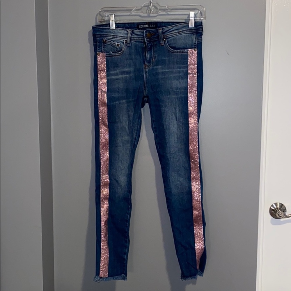 Skinny Jeans with Pink Sparkle